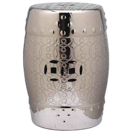Safavieh Lantana Garden Stool- Plated Silver - 18 x 13 x 13 in. ACS4545B